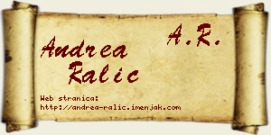 Andrea Ralić vizit kartica